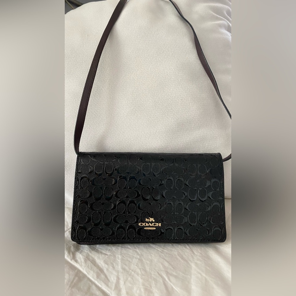 Coach Navy  Embossed Crossbody Bag